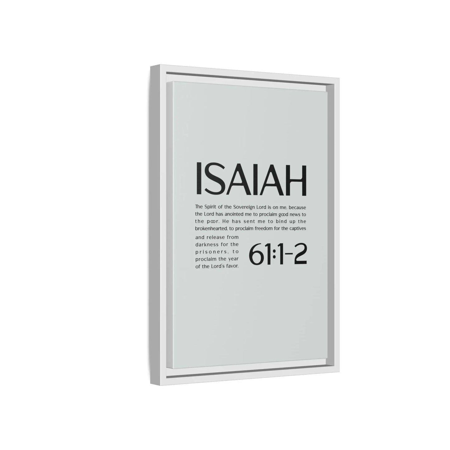 Inspirational Wall Art, Framed Canvas with Isaiah 61:1-2 Scripture, Modern Home Decor, Motivational Gift, Faith-Based Art