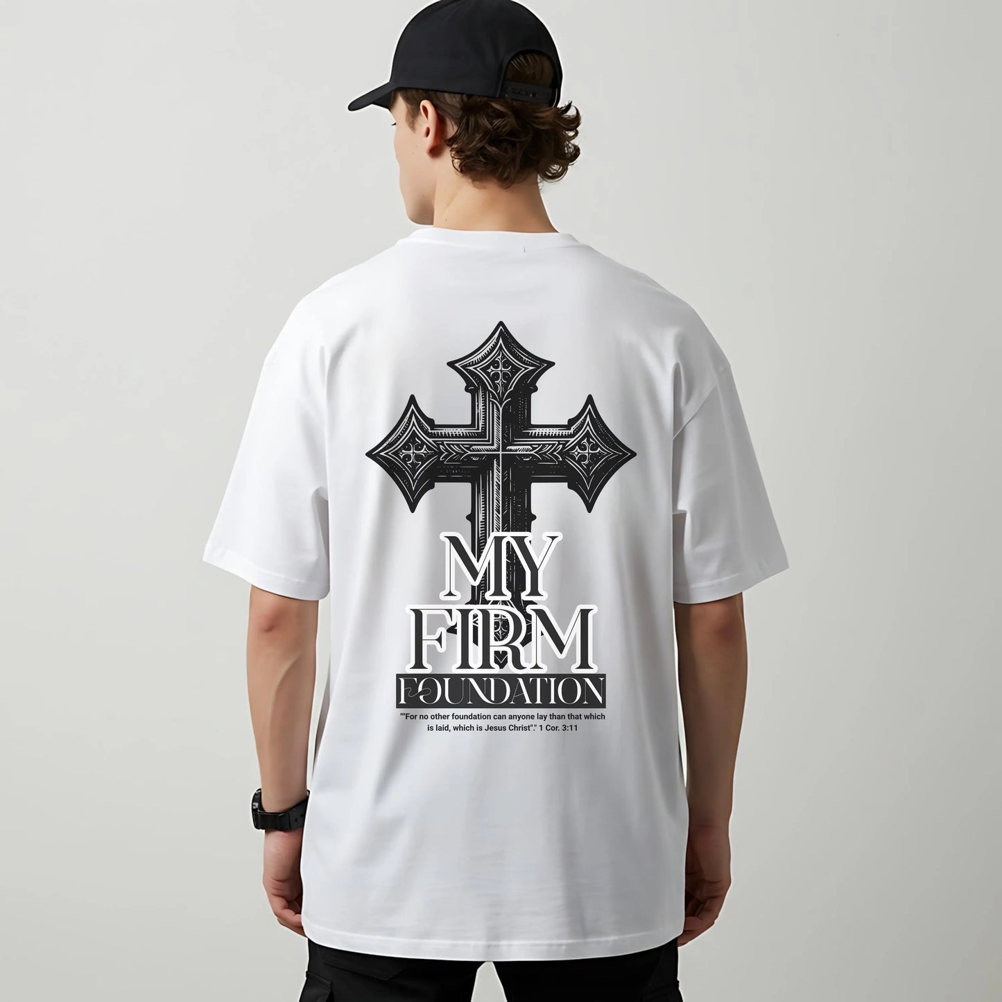 Firm Foundation T-Shirt, Men’s Christian Comfort Colors Tee, Faith Based Bible Verse Shirt, Christian Streetwear, Men's Church apparel