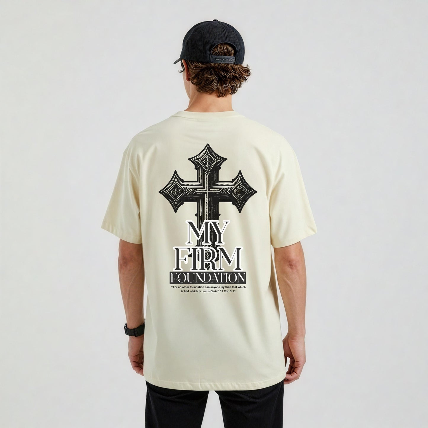 Firm Foundation T-Shirt, Men’s Christian Comfort Colors Tee, Faith Based Bible Verse Shirt, Christian Streetwear, Men's Church apparel