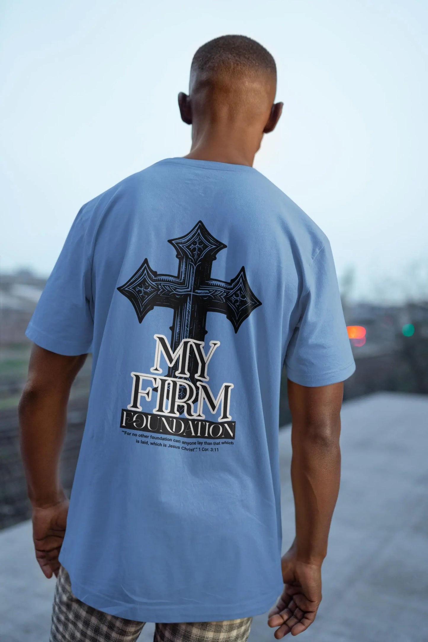Firm Foundation T-Shirt, Men’s Christian Comfort Colors Tee, Faith Based Bible Verse Shirt, Christian Streetwear, Men's Church apparel
