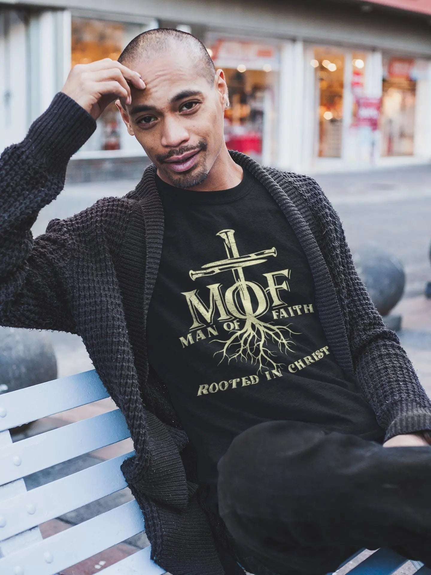 Man of Faith T-Shirt, Rooted in Christ Faith tee, Christian Comfort Colors Men’s Tee, Faith Apparel, Gift for Christian Man, Bible Verse tee