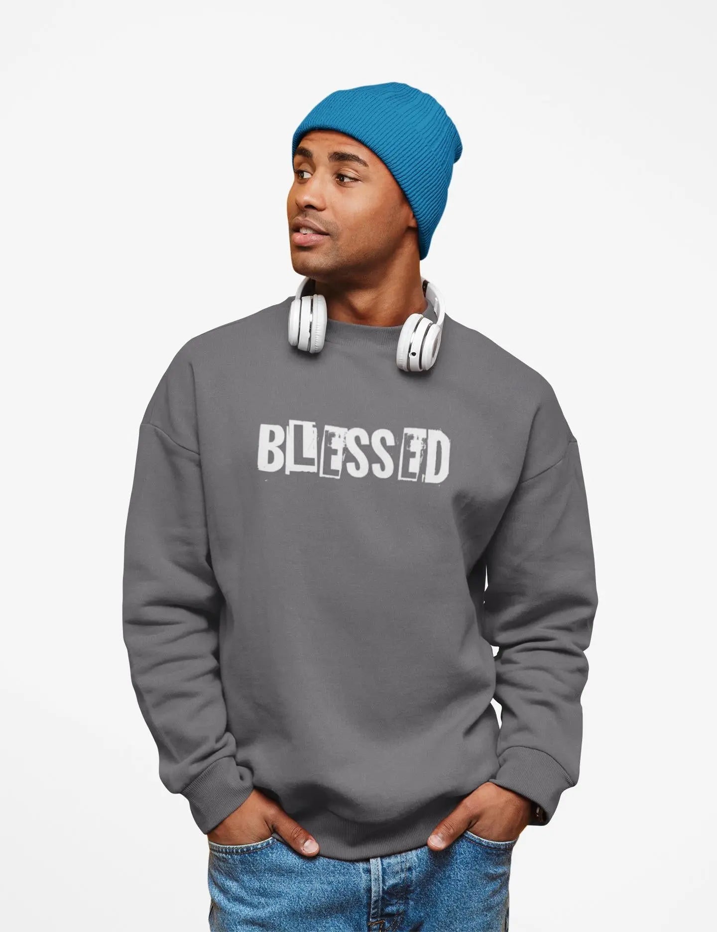Blessed Crewneck Sweatshirt for Men | Christian Crewneck | Faith-Based Gift for Men | Inspirational Gift | Trendy Religious Apparel