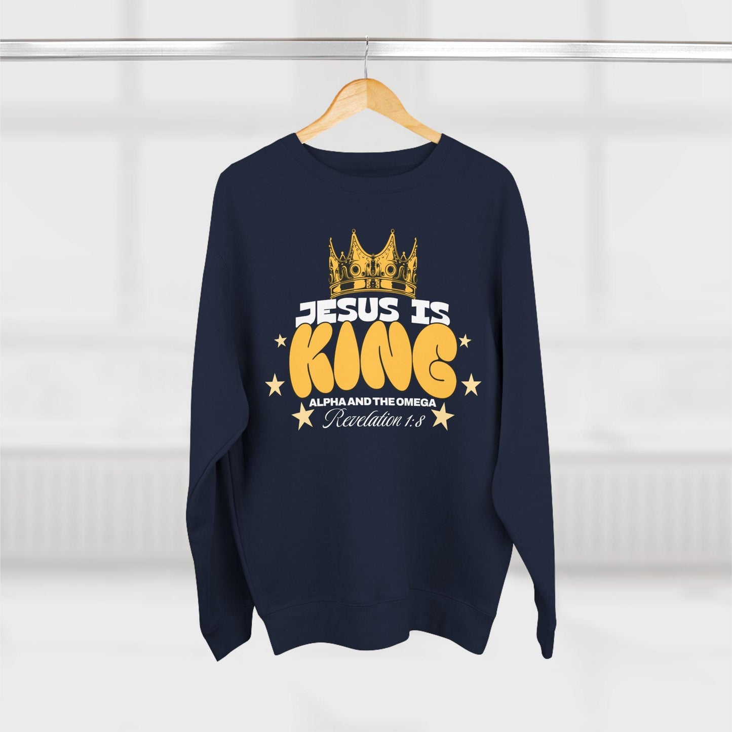Men’s “Jesus Is King” Sweatshirt – Faith Based Apparel – Men's Christian Crewneck – Faith Inspired Clothing – Faith Gift for Him