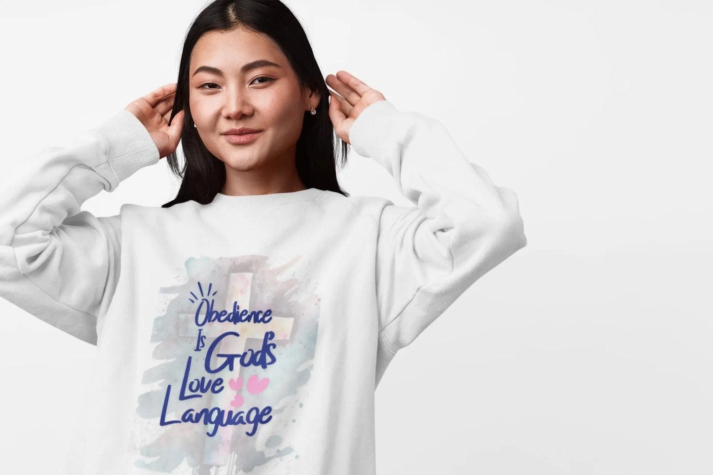 Christian Comfort Colors Sweatshirt – “Obedience Is God’s Love Language” – Faith Inspired Gift - Christian Faith Apparel - Faith Based Top