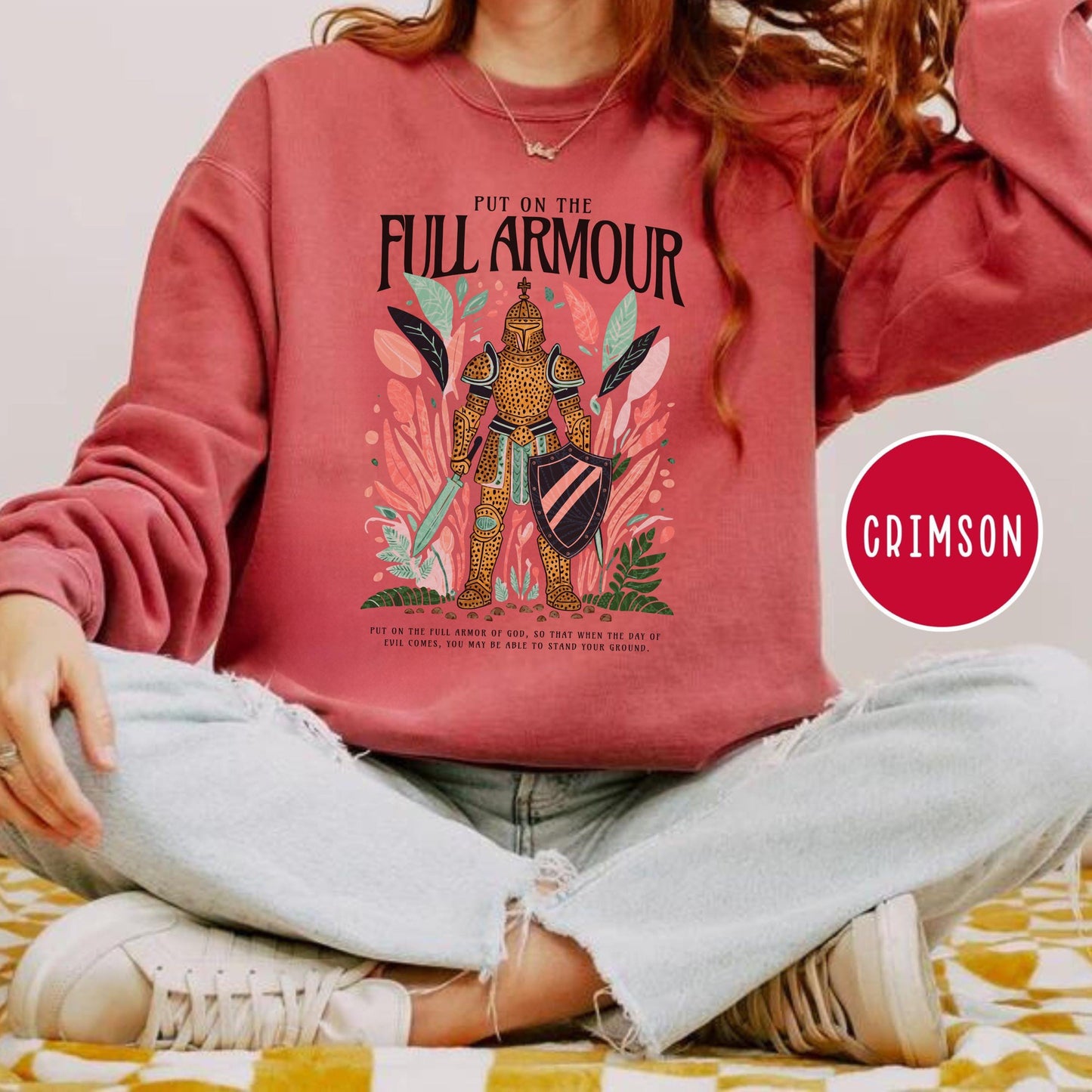 Armor of God Comfort Colors Sweatshirt, Women's Faith Apparel, Women’s Comfort Colors Sweatshirt, Christian Faith Sweater, Ephesians 6:11