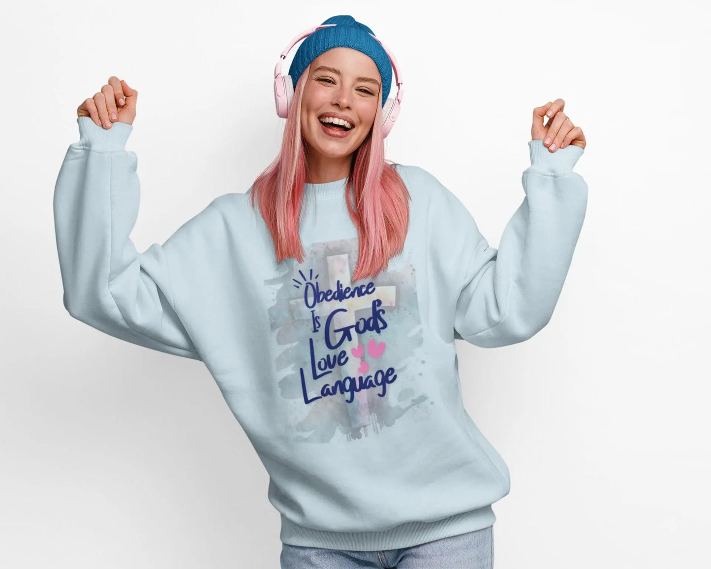 Christian Comfort Colors Sweatshirt – “Obedience Is God’s Love Language” – Faith Inspired Gift - Christian Faith Apparel - Faith Based Top