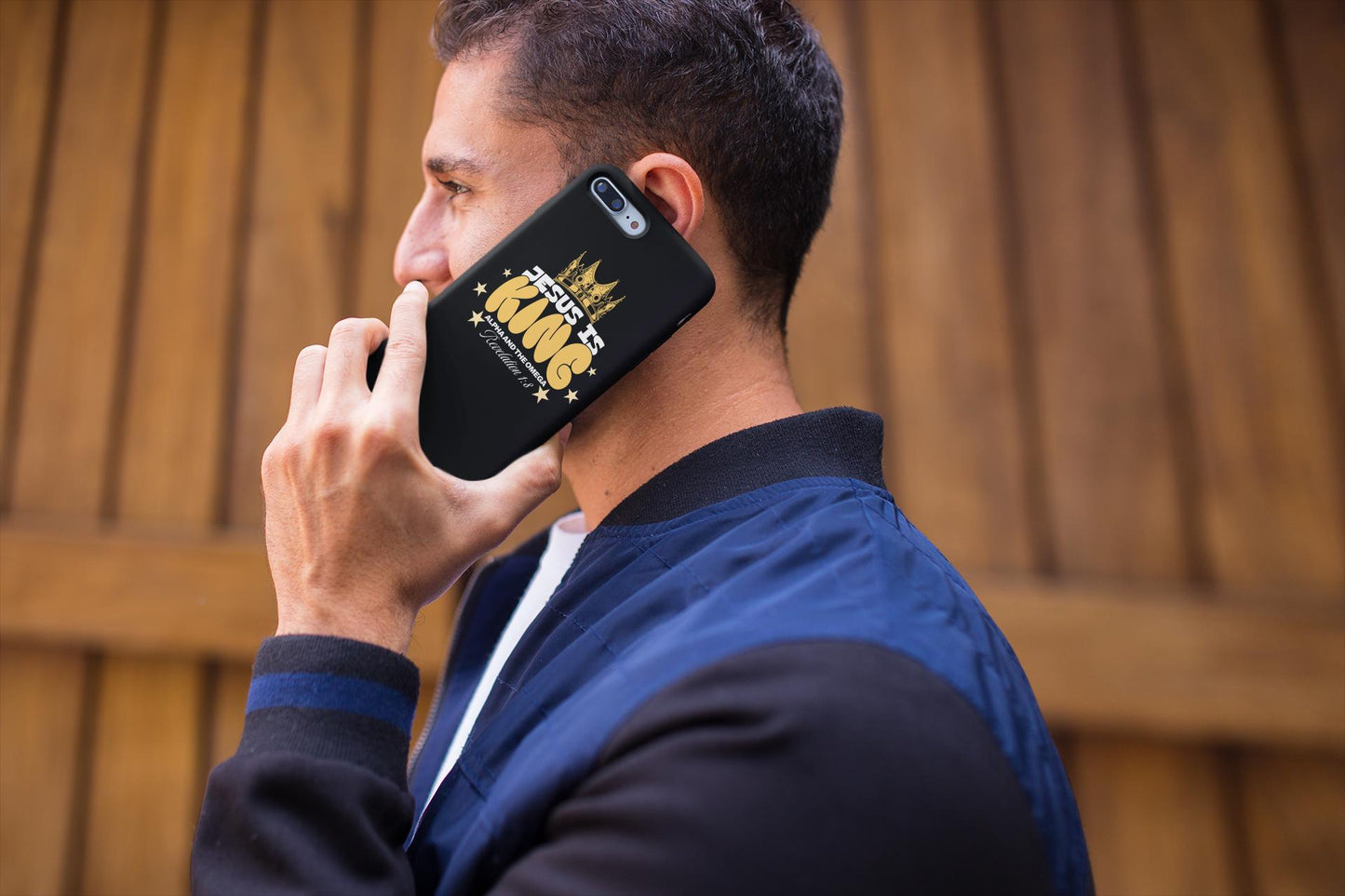 Jesus Is King phone case with card holder - Christian Cell Phone Case - Christian Gift For Dad