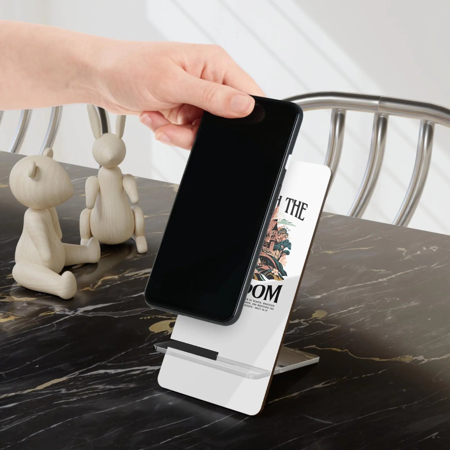 Christian Mobile Display Stand for Smartphones | Unleash the Kingdom Castle Art Phone Dock