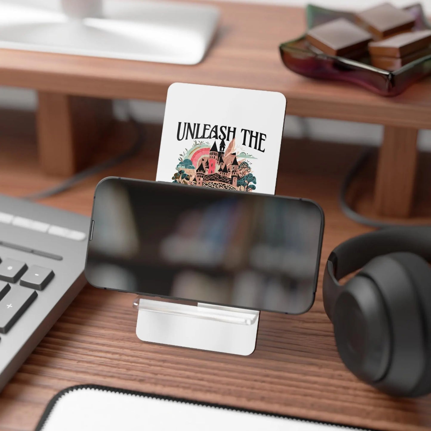 Christian Mobile Display Stand for Smartphones | Unleash the Kingdom Castle Art Phone Dock