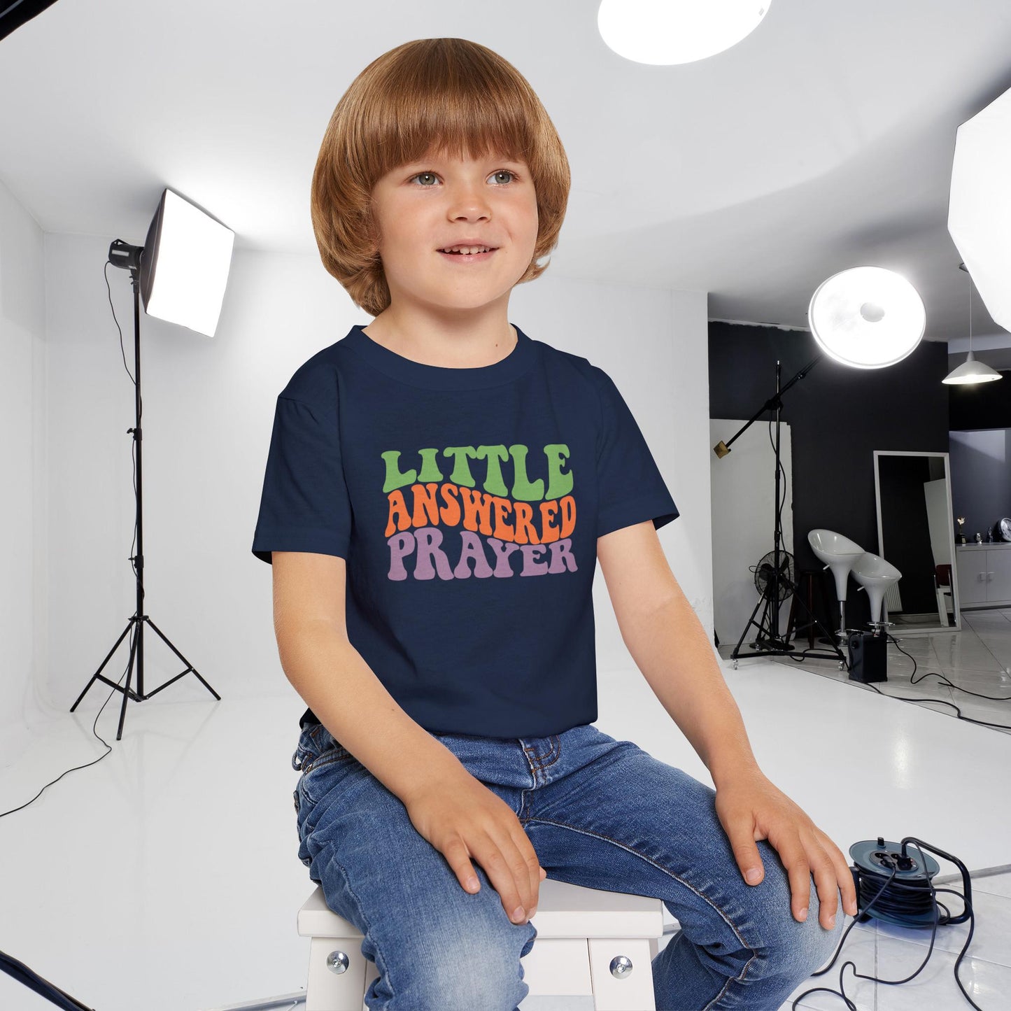 Little Answered Prayer Kids T Shirt, Christian Toddler Tee, Faith Based Kids Shirt, Retro Christian Tee, Religious Children Shirt
