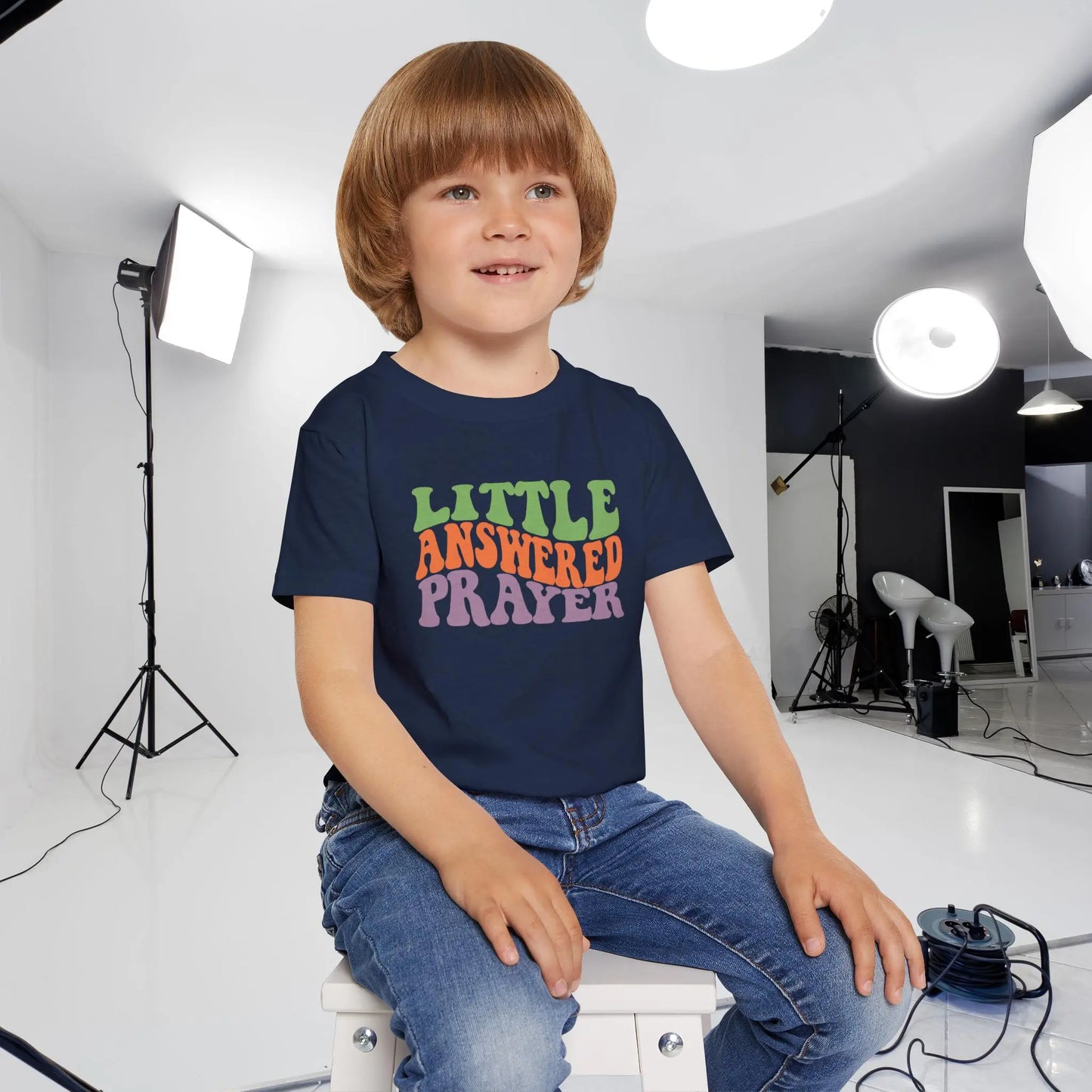 Little Answered Prayer Kids T Shirt, Christian Toddler Tee, Faith Based Kids Shirt, Retro Christian Tee, Religious Children Shirt