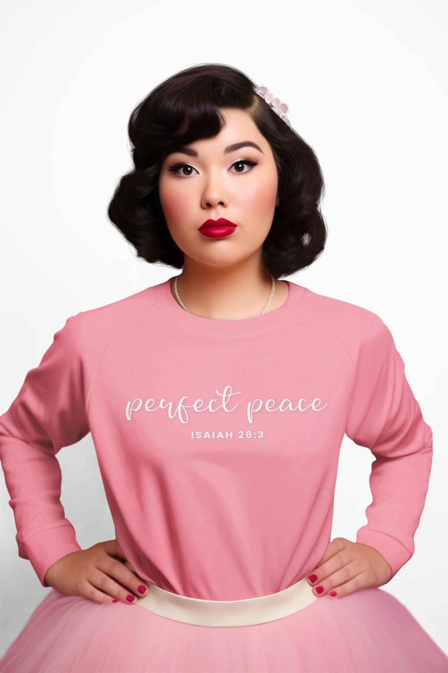 Christian Valentine Sweatshirt, Perfect Peace Isaiah 26:3 Sweatshirt, Christian Scripture Crewneck, Bible Verse Sweater, Trendy Christian
