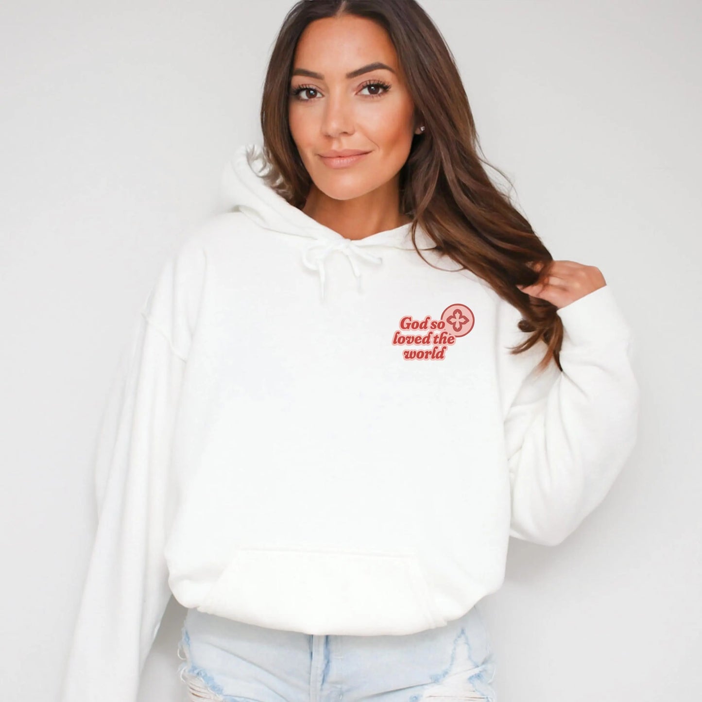 Christian Sticker Hoodie, Trendy Christian Apparel, Cute Christian Sweatshirt, Gift for Christian Girlfriend