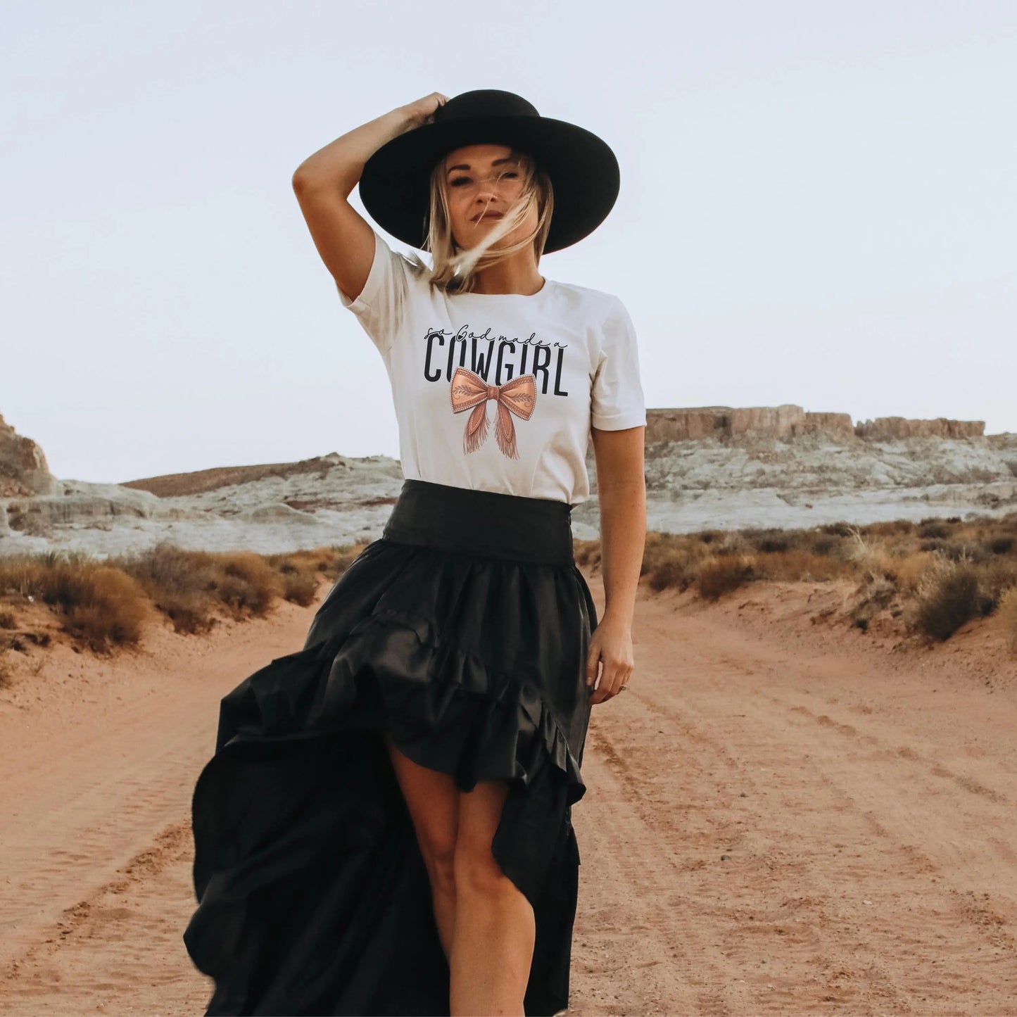 God Made a Cowgirl T-Shirt, Christian Western Cowgirl Faith Tee, christian apparel bestsellers, Western Boho, Cute Christian Apparel