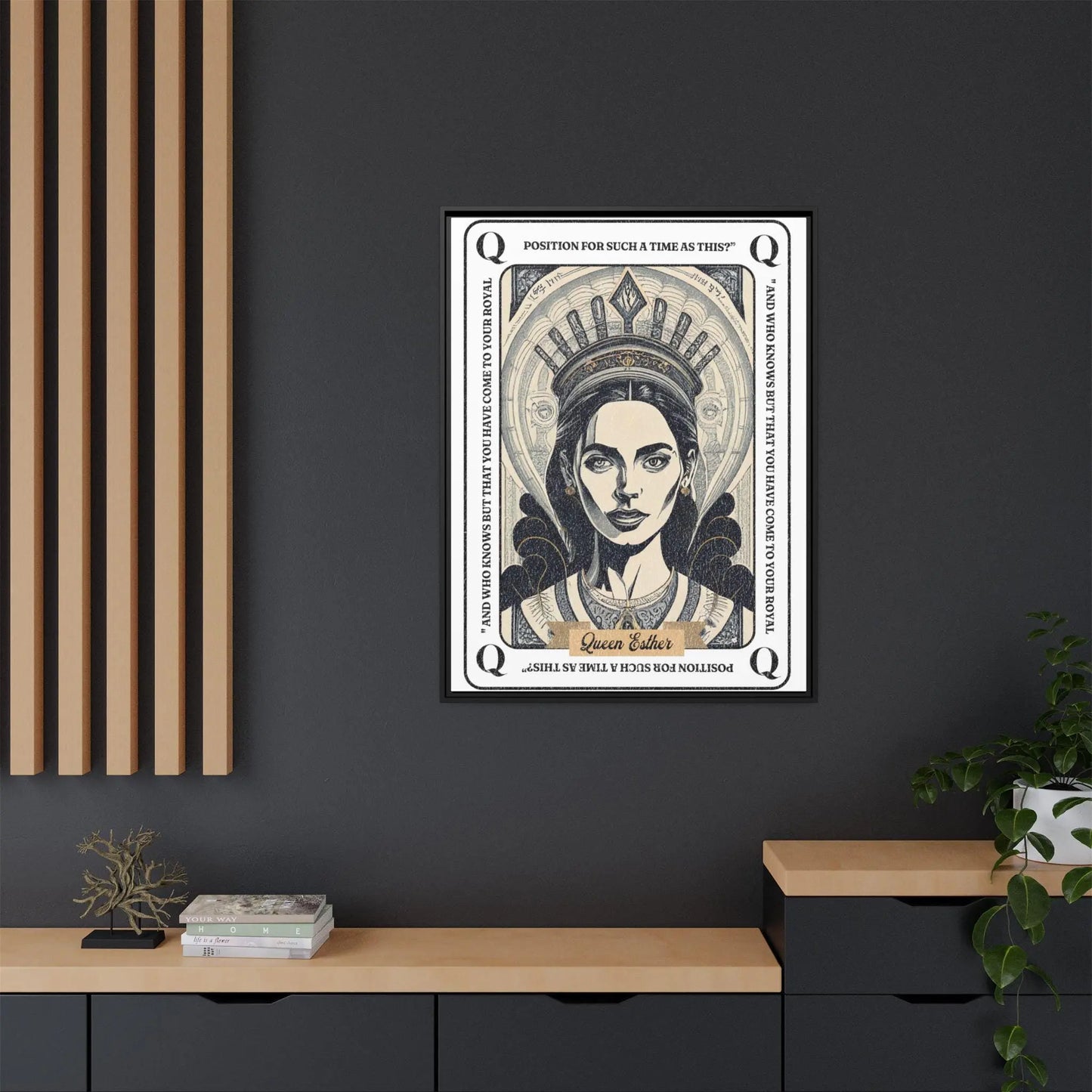 Queen Esther Framed Wall Art Print, For Such a Time as This Bible Verse, Christian Scripture Decor, Inspirational Faith Artwork