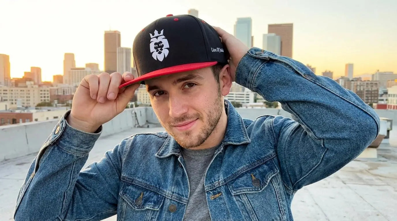 Snapback Christian Cap | Lion of Judah Embroidered Trucker Hat | Gift for Pastor | Christian Hats for Men or Women | Faith Baseball Cap