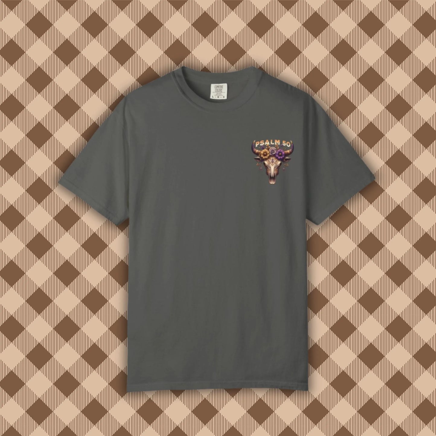 Boho Cow Skull Graphic Tee: Western Christian Country Shirt