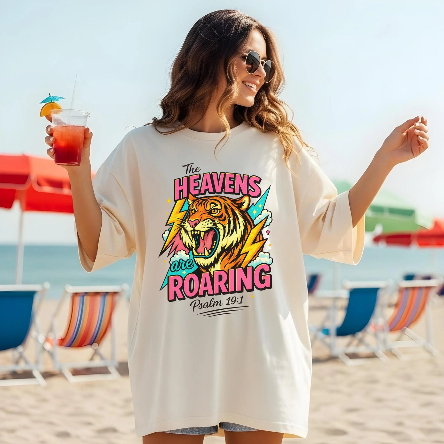 Comfort Colors® Christian Tee | The Heavens Are Roaring T-Shirt | Psalm 19:1 | Womens Christian tee