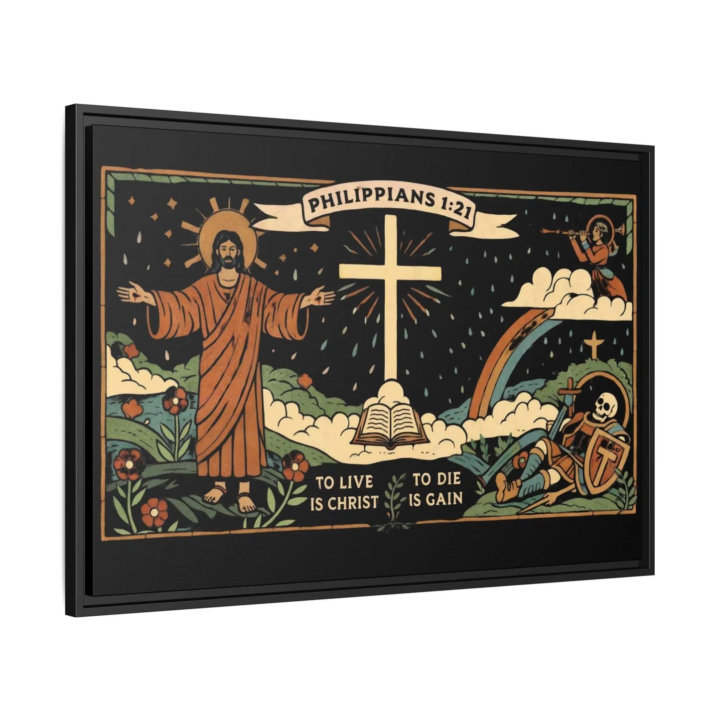 Medieval Christian At | Christian Wall Art | Philippians 1:21 Print | Christian Home Decor