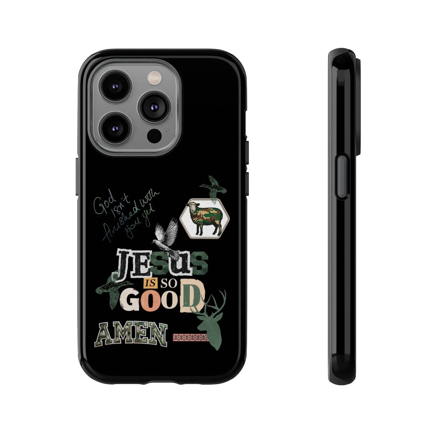 Jesus Phone case | Christian faith typography, camo accents
