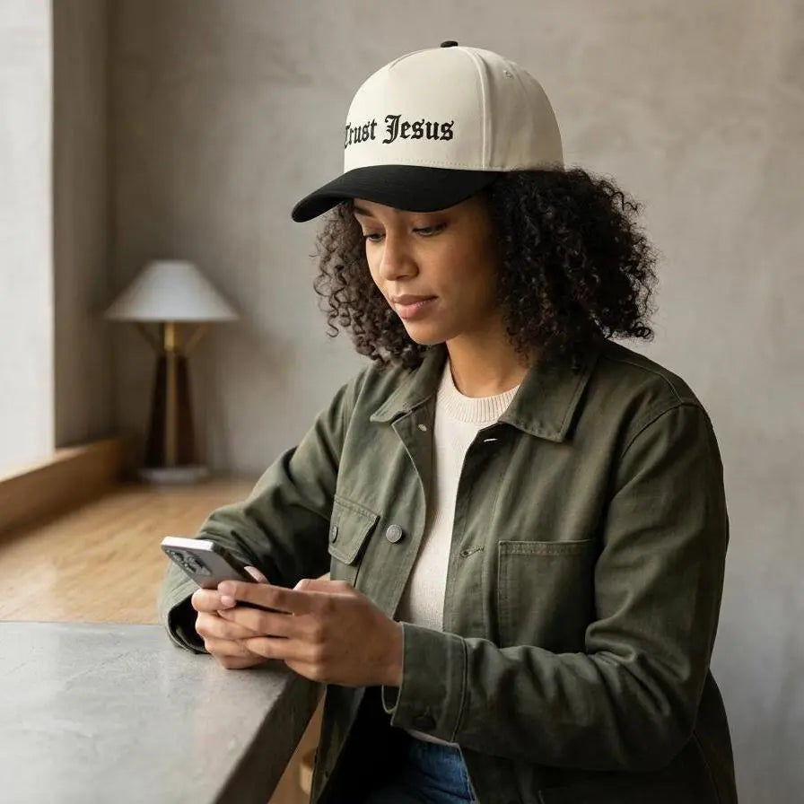 Trust Jesus Embroidered Two-Tone Cap | Christian baseball hat | Christian Accessories