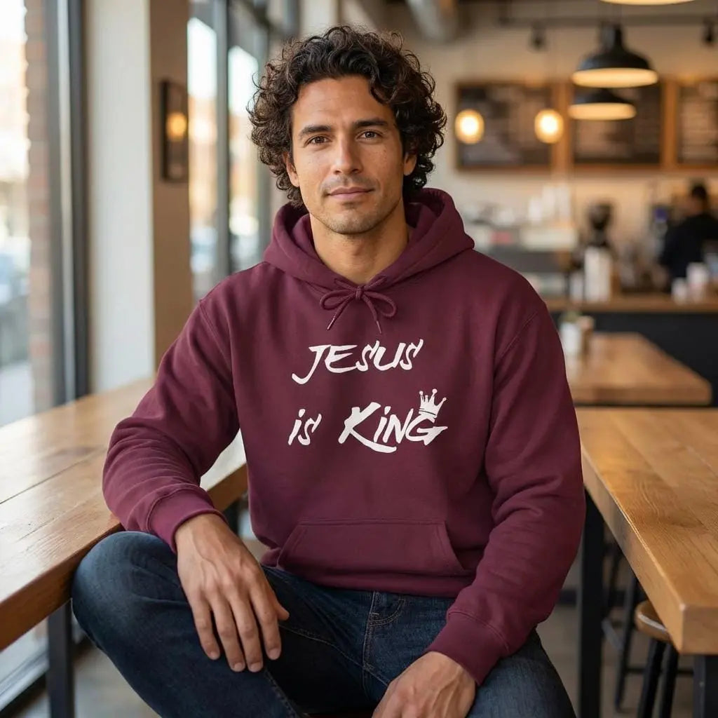 Jesus is King Hoodie | Trendy Mens Christian Apparel | Gift for Youth Pastor | Church Hoodie