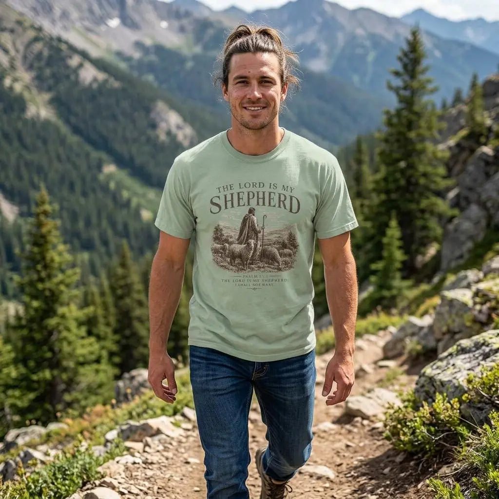 The Lord Is My Shepherd T-shirt | Vintage Christian Graphic Tee | Christian Comfort Colors Tee, Psalm 23 Tee | Mens Christian Clothing