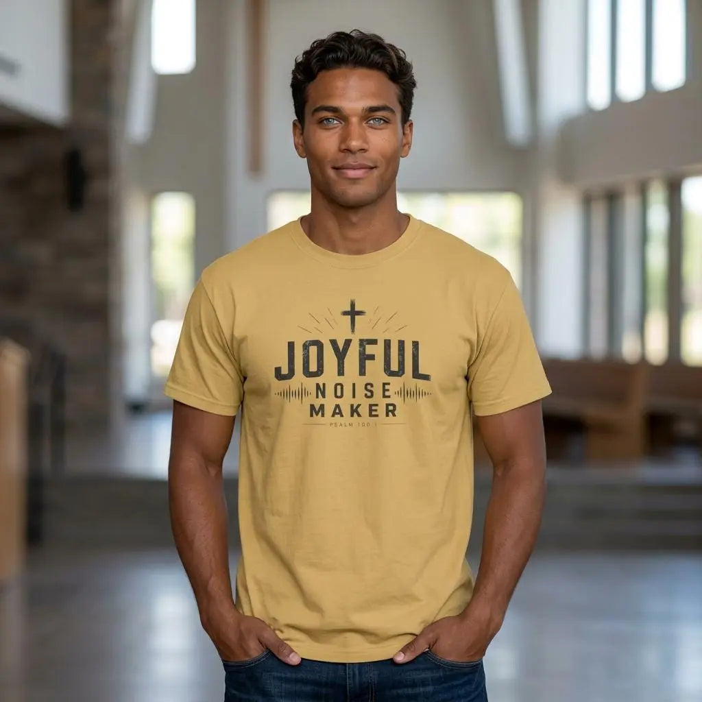 Joyful Noise Maker Christian T-Shirt, Church Tee, Christian Worship Shirt, Faith Graphic Tee, Praise Jesus Tee, Gift for Worship Leader