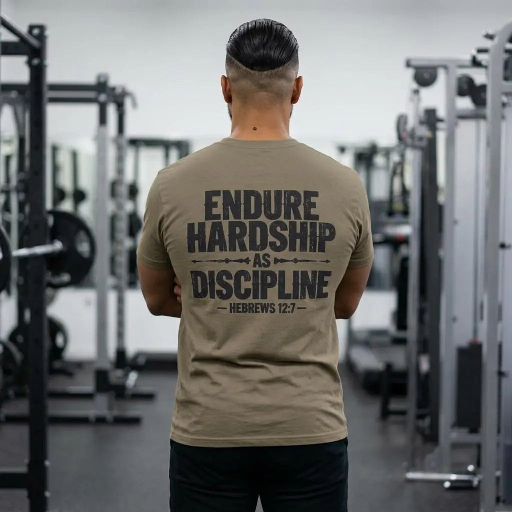 Christian Workout Shirt | Endure Hardship as Discipline T-Shirt | Christian Gym Clothes | Jesus Gym Shirt | Christian Athletic Wear