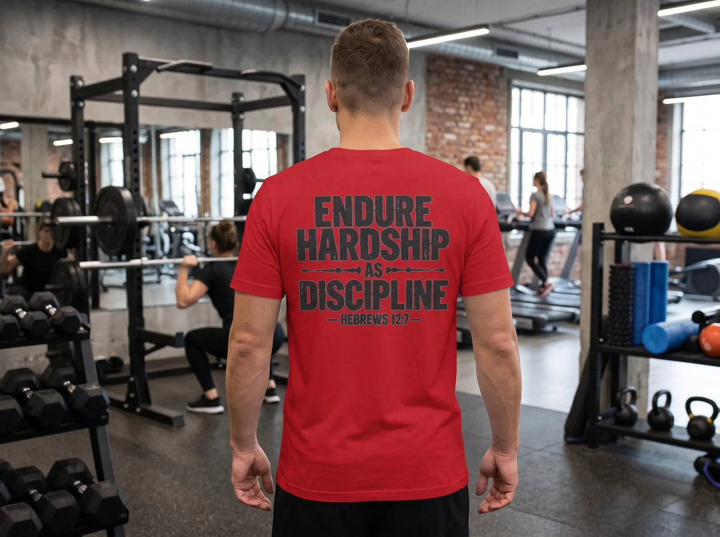 Christian Workout Shirt | Endure Hardship as Discipline T-Shirt | Christian Gym Clothes | Jesus Gym Shirt | Christian Athletic Wear