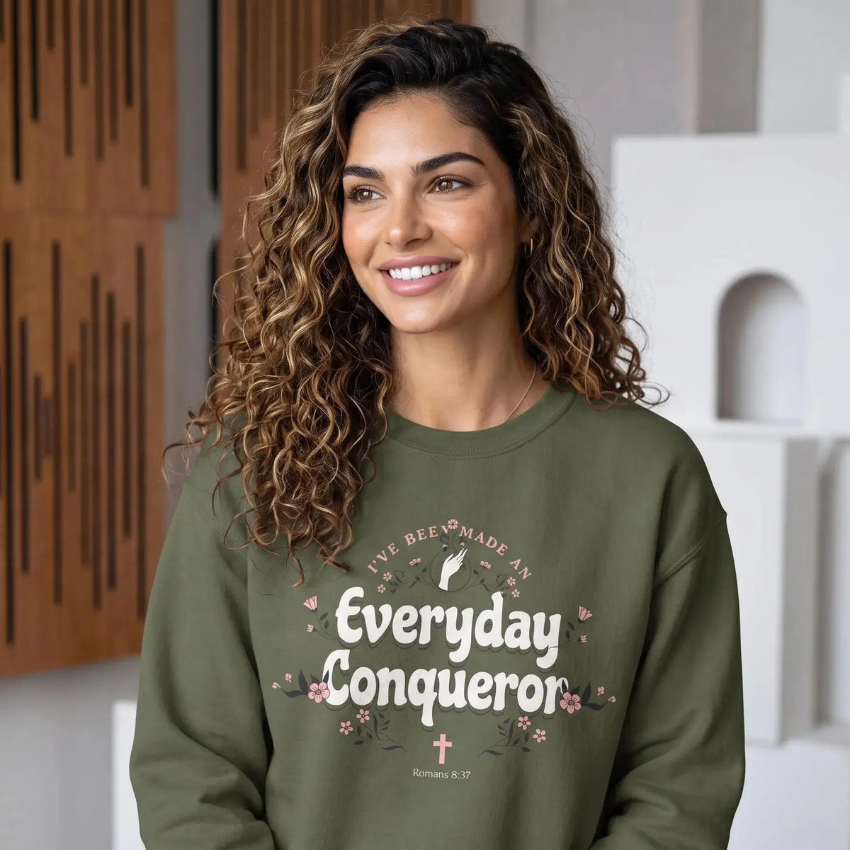 Everyday Conqueror sweatshirt, Christian Sweatshirt, Bible Verse Sweater, Christian Sweat For Women, Church Hoodie, Youth Pastor Gift