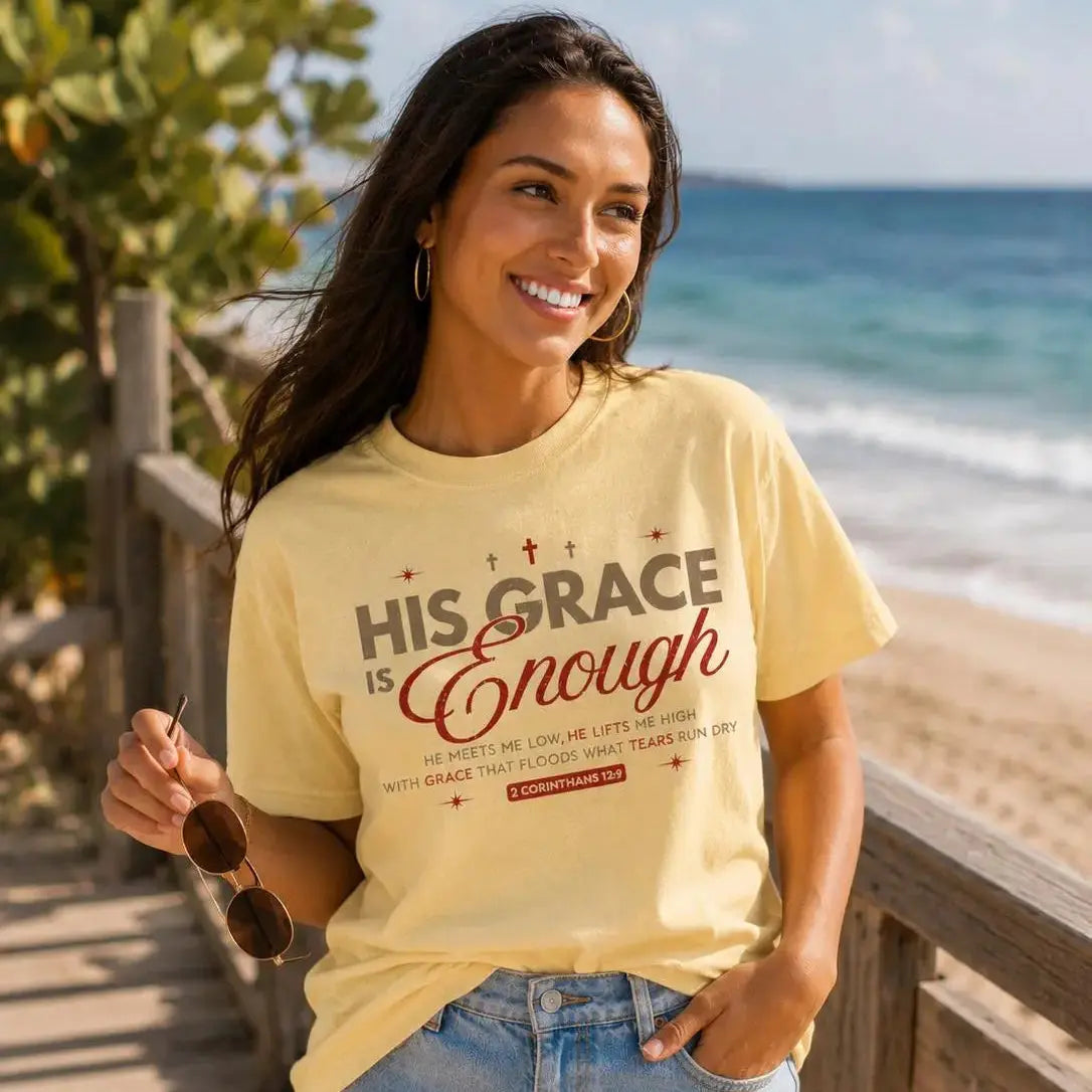 His Grace Is Enough T-shirt | Christian Scripture Faith Tee | His Grace Is Enough Faith Tee | Comfort Colors Bible Verse Shirt