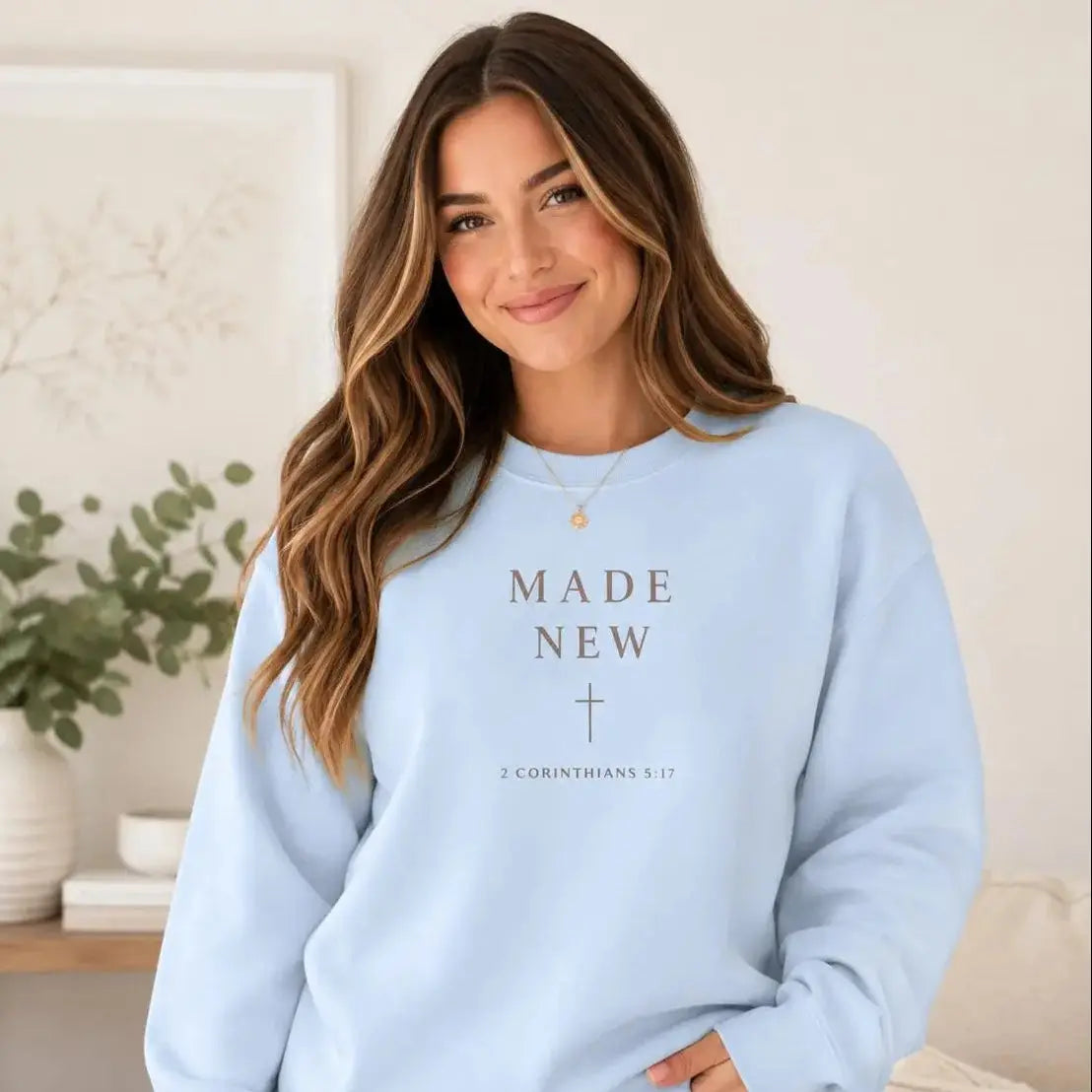 Made New Christian Sweatshirt, Minimalist Faith Shirt, Bible Verse Sweater, Christian faith crewneck