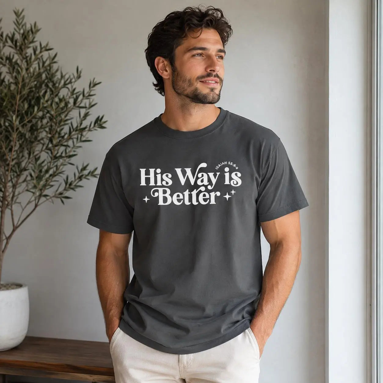 His Way Is Better Comfort Colors Tee | Christian T-Shirt for Men | Faith Based Apparel | Religious Graphic Tee | Bible Verse Shirt