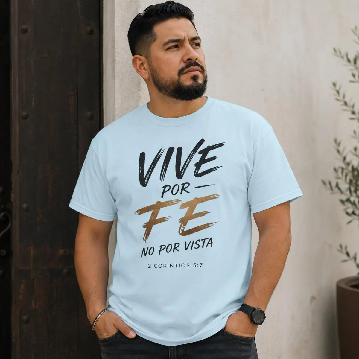 Spanish Christian Shirt | Vive Por Fe No Por Vista Tee | Spanish Faith Based T-Shirt | Spanish Comfort Colors Christian Tee