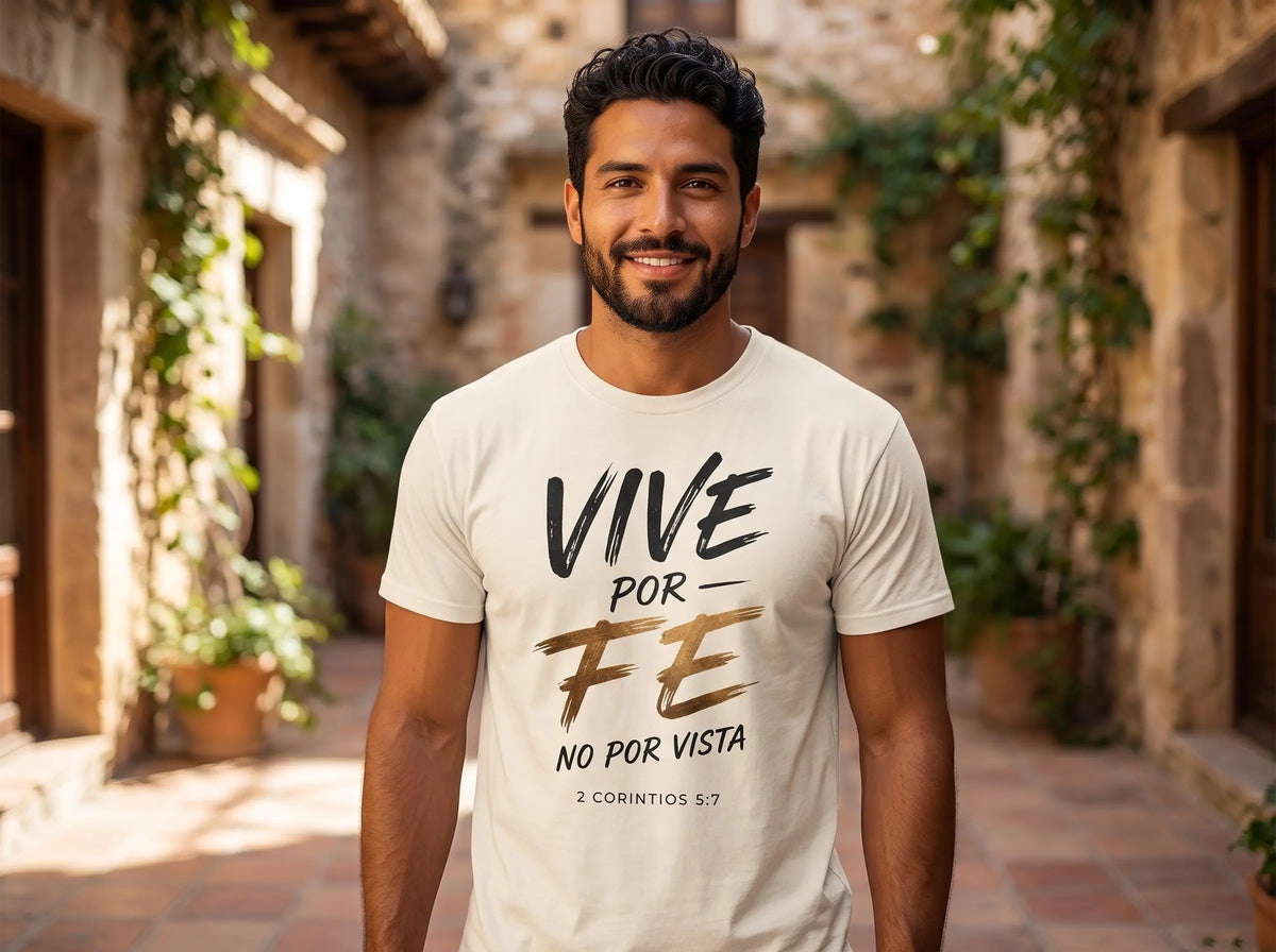 Spanish Christian Shirt | Vive Por Fe No Por Vista Tee | Spanish Faith Based T-Shirt | Spanish Comfort Colors Christian Tee