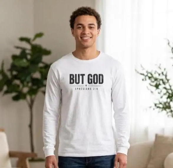 But God Long Sleeve Shirt, Trendy Christian Tee, Christian Streetwear, Faith Based Shirt, Religious Gift for Men, Christian Faith Apparel