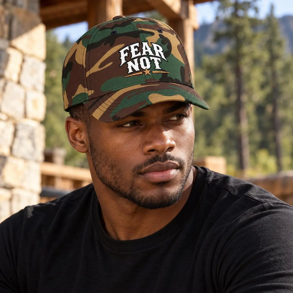 Fear Not embroidered dad cap | White baseball hat, vintage lettering