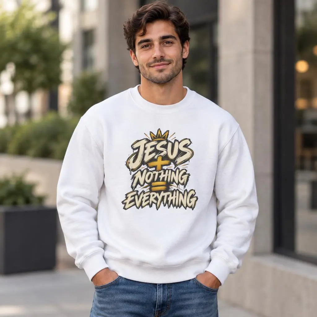 Jesus Is Everything Crewneck | Christian Faith Graphic Sweatshirt | Christian Crewneck Sweatshirt | Faith Gift for Men