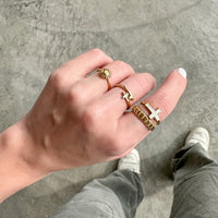 White Enamel Cross Ring