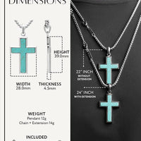 Turquoise Cross Pendant Necklace RTZN