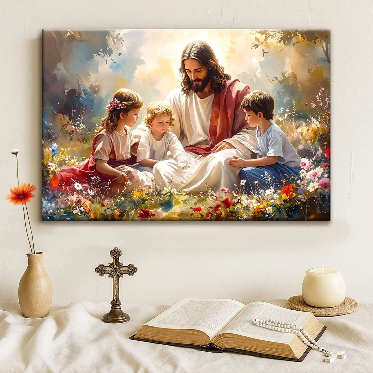 "Jesus and the Children" Wall Art Tailored Canvases