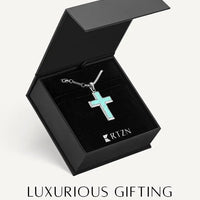 Turquoise Cross Pendant Necklace RTZN