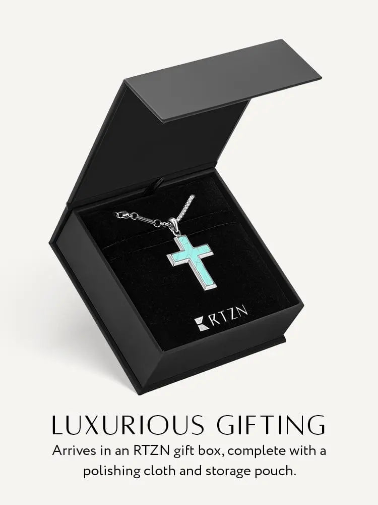 Turquoise Cross Pendant Necklace RTZN