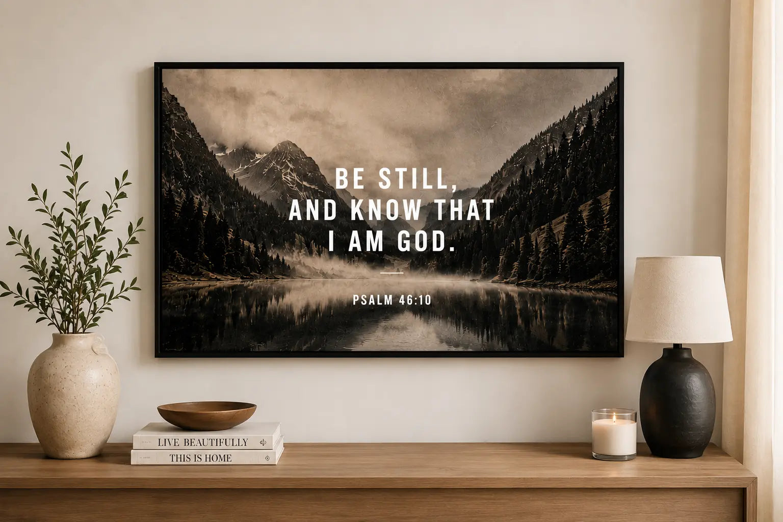 Be Still and Know Framed Wall Art Romans116 Christian Apparel