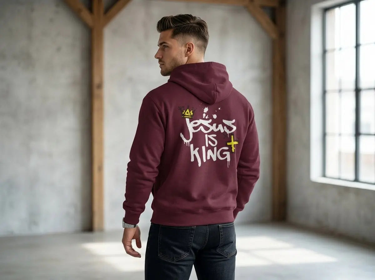 "Jesus is King" Hoodie Romans116 Christian Apparel