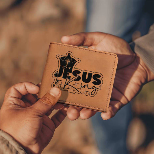 "Jesus Is King" Leather Wallet