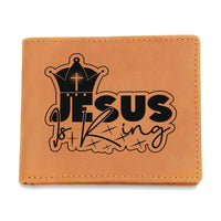 "Jesus Is King" Leather Wallet