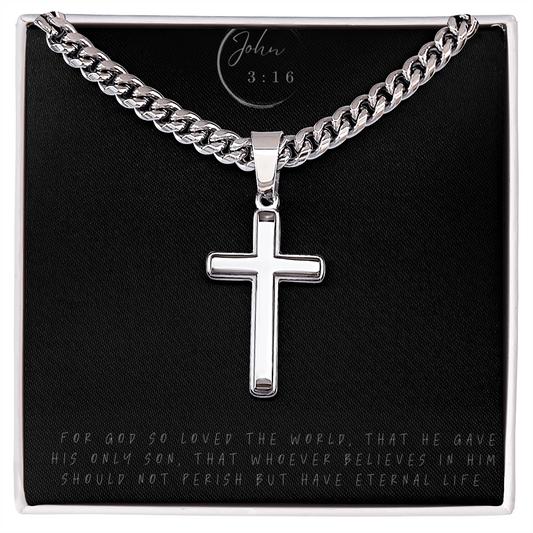 The Redeemer Chain – Cuban Link Chain with Artisan Cross