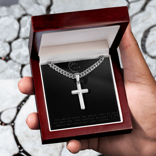 The Redeemer Chain – Cuban Link Chain with Artisan Cross